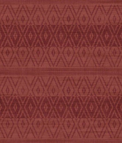 Tribal Stripe - Cabernet | Reds Ikat, Shibori and Watercolor Wallpaper for Dining Room, Entryway, and Office