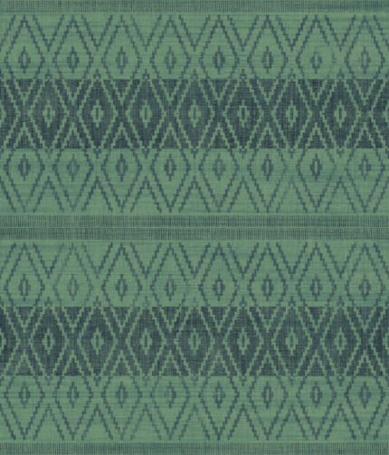 Tribal Stripe - Deep Sea | Greens Ikat, Shibori and Watercolor Wallpaper for Bedroom, Hallway, and Powder Room