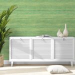 Stria - Summer Fern | Greens Ikat, Shibori and Watercolor Wallpaper for Hallway, Bedroom, and Dining Room