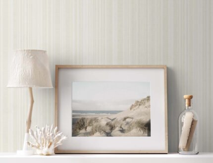 Stripe - Aspen | Whites and Off Whites Plaids, Checks and Stripes Wallpaper for Dining Room, Nursery, and Powder Room