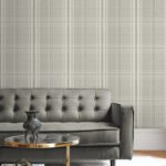 String on Tartan | Cool Neutrals Plaids, Checks and Stripes Wallpaper for Powder Room, Kitchen, and Entryway
