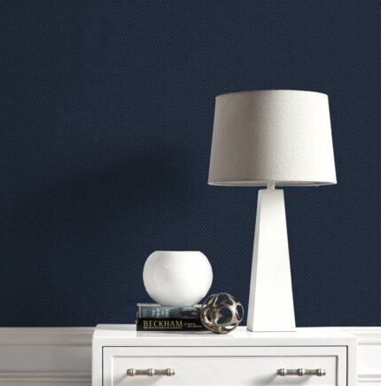 String on Chevron Weave | Blues Geometrics Wallpaper for Office, Accent Wall, and Entryway