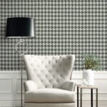 String on Houndstooth | Blacks Plaids, Checks and Stripes Wallpaper for Powder Room, Nursery, and Half Bath