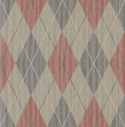 String on Argyle | Reds Plaids, Checks and Stripes Wallpaper for Half Bath, Dining Room, and Living Room