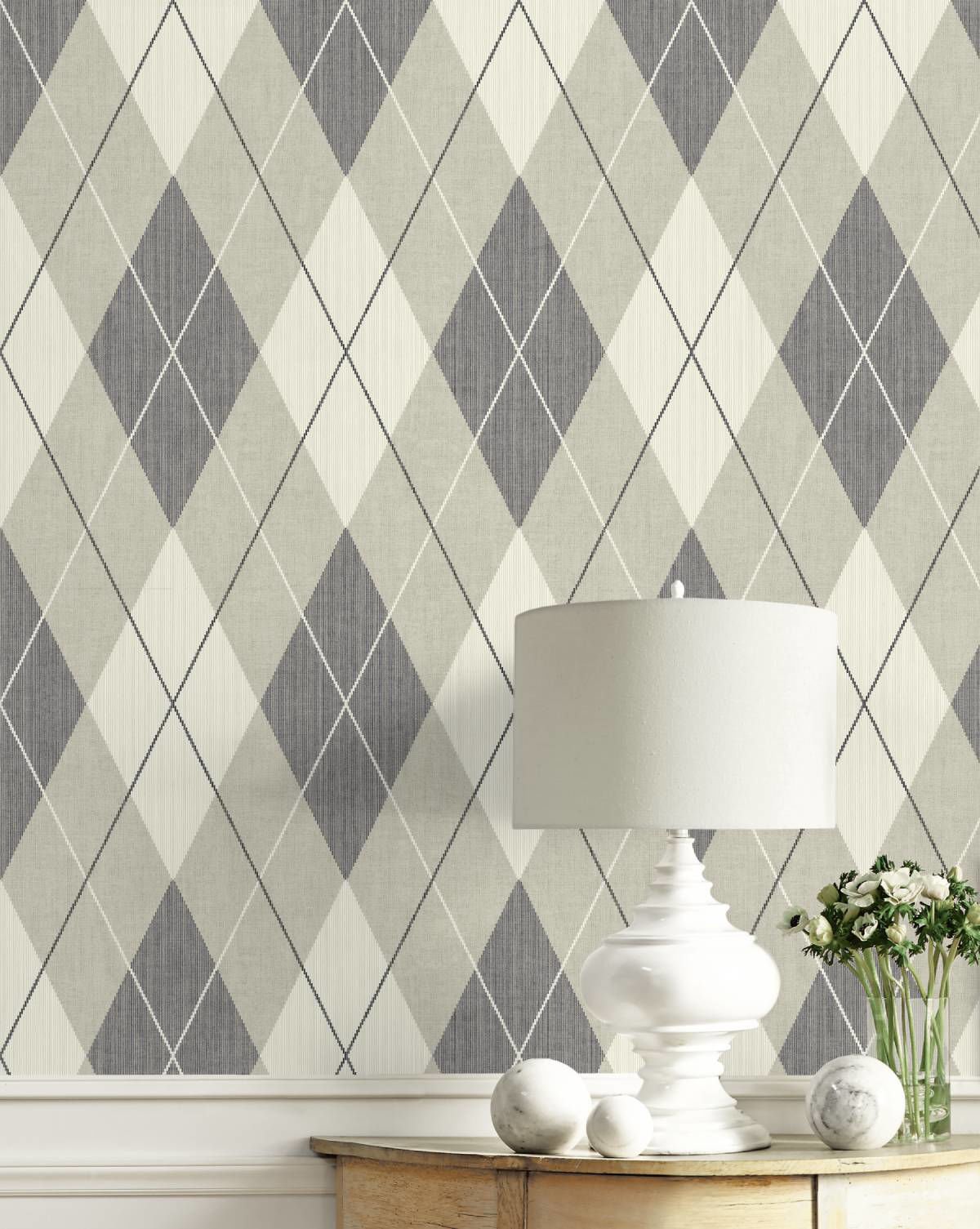 0067256_string-on-argyle String on Argyle | Warm Neutrals and Beiges Plaids, Checks and Stripes Wallpaper for Kitchen, Hallway, and Accent Wall - Image 1