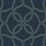 Aura Persian Allover - Navy and Silver | Blues Geometrics Wallpaper for Office, Accent Wall, and Nursery