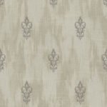 Aura Fleur-de-lis - Beige and Cream | Warm Neutrals and Beiges Medallions Wallpaper for Dining Room, Kitchen, and Accent Wall