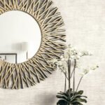 Bark Texture - Metallic Pearl and Ivory | Whites and Off Whites Textures Wallpaper for Living Room, Nursery, and Kitchen
