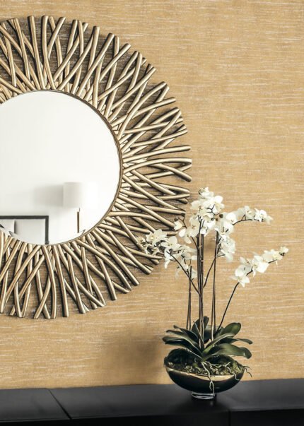 Bark Texture - Metallic Antique Brass | Golds Textures Wallpaper for Living Room, Bedroom, and Half Bath