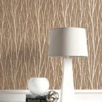 Birch - Metallic Champagne and Copper Glitter | Coppers and Bronzes Textures Wallpaper for Nursery, Office, and Entryway