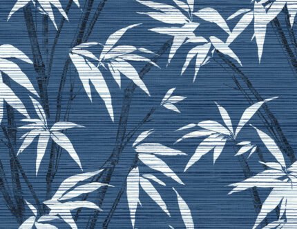 Tropical Bamboo Print | Blues Florals, Botanicals and Tropicals Wallpaper for Accent Wall, Bedroom, and Kitchen