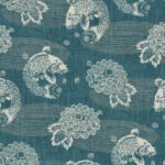 Koi Pond | Blues Asian and Chinoiseries Wallpaper for Half Bath, Entryway, and Nursery