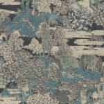Eastern Garden | Blues Asian and Chinoiseries Wallpaper for Half Bath, Entryway, and Living Room