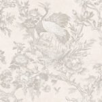 Crane Toile | Whites and Off Whites Toiles Wallpaper for Dining Room, Powder Room, and Living Room