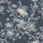 Crane Toile | Blues Toiles Wallpaper for Office, Bedroom, and Powder Room