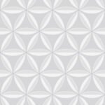 Casa Blanca 2 - Floral Shape | Whites and Off Whites Geometrics Wallpaper for Office, Accent Wall, and Dining Room