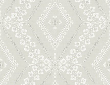 Charleston Classical Trellis | Grays Damasks and Scrolls Wallpaper for Hallway, Kitchen, and Powder Room