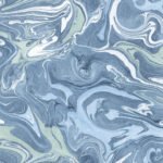 Oil on Water | Blues Abstracts Wallpaper for Half Bath, Entryway, and Powder Room