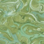 Oil on Water | Greens Abstracts Wallpaper for Office, Kitchen, and Hallway