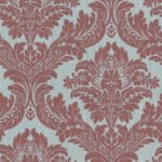 Charleston Damask | Reds Damasks and Scrolls Wallpaper for Dining Room, Living Room, and Entryway