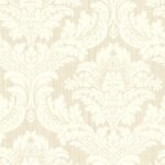 Charleston Damask | Warm Neutrals and Beiges Damasks and Scrolls Wallpaper for Hallway, Half Bath, and Office