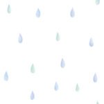 Raindrops - Periwinkle and Mint | Blues Children and Nursery Wallpaper for Nursery, Dining Room, and Half Bath