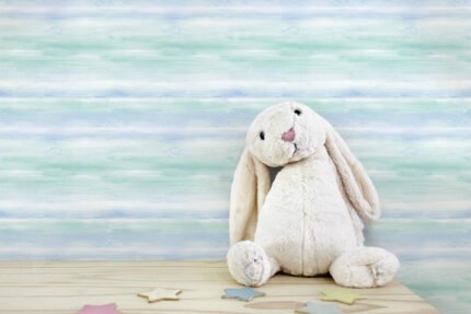 Watercolor - Periwinkle and Teal | Aquas and Teals Children and Nursery Wallpaper for Living Room, Dining Room, and Half Bath