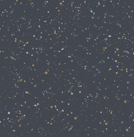 Paint Splatter - Midnight Blue and Metallic Gold
