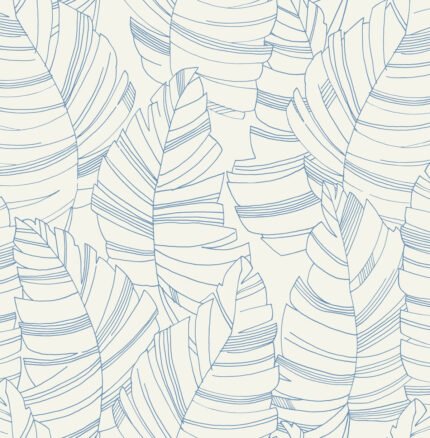 Jungle Leaves - Carolina Blue | Blues Children and Nursery Wallpaper for Office, Kitchen, and Powder Room