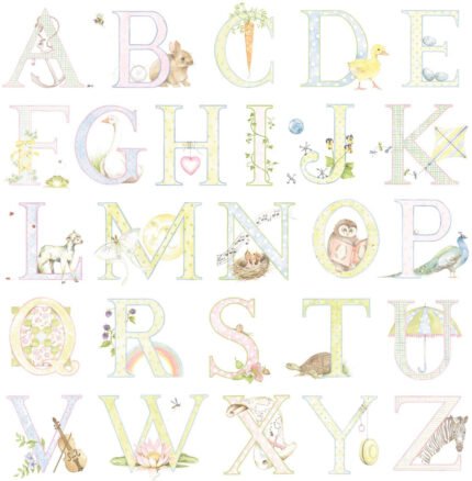 Alphabet - Pastel | Multicolors Children and Nursery Wallpaper for Nursery, Bedroom, and Dining Room