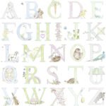 Alphabet - Light Pastel | Multicolors Children and Nursery Wallpaper for Powder Room, Hallway, and Nursery