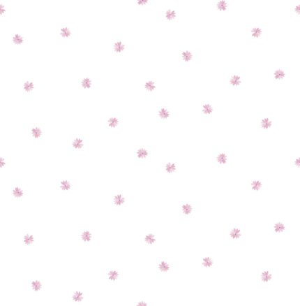 Little Daisy - Bubblegum | Pinks Children and Nursery Wallpaper for Dining Room, Nursery, and Kitchen