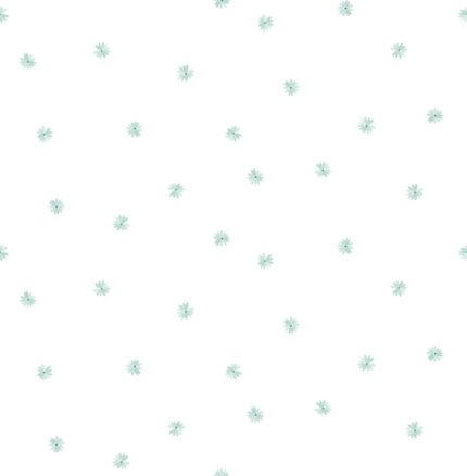 Little Daisy - Teal | Aquas and Teals Children and Nursery Wallpaper for Half Bath, Nursery, and Powder Room