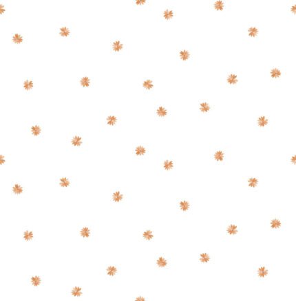 Little Daisy - Orange | Oranges Children and Nursery Wallpaper for Dining Room, Bedroom, and Entryway
