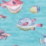 Oceanna - Turquoise | Aquas and Teals Nautical Wallpaper for Entryway, Accent Wall, and Powder Room