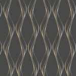 Muse - Black, Gold and Silver | Blacks Abstracts Wallpaper for Nursery, Hallway, and Dining Room