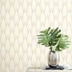 Muse - Oyster Nickel and Gold | Cool Neutrals Abstracts Wallpaper for Kitchen, Bedroom, and Half Bath
