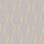Muse - Gray Gold | Grays Abstracts Wallpaper for Powder Room, Hallway, and Kitchen