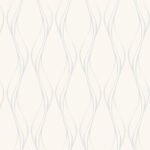Muse - Silver | Silvers and Pewters Abstracts Wallpaper for Hallway, Nursery, and Powder Room
