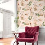 Audubon - Blush | Pinks Animals, Birds and Insects Wallpaper for Half Bath, Nursery, and Hallway