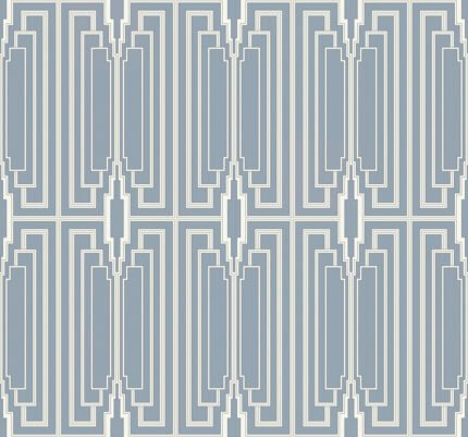 Manhattan - Peacock | Blues Geometrics Wallpaper for Office, Accent Wall, and Powder Room