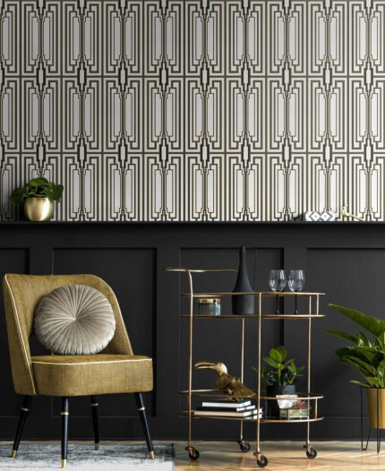 Manhattan - Contrasto | Whites and Off Whites Geometrics Wallpaper for Office, Accent Wall, and Powder Room
