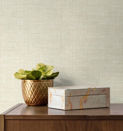 Soho Linen - Sunlight | Warm Neutrals and Beiges Textures Wallpaper for Powder Room, Accent Wall, and Bedroom