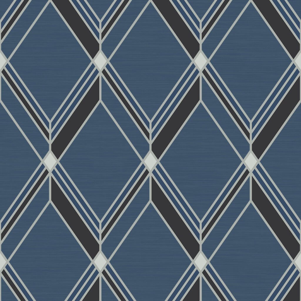 Brooklyn Diamond - Classic Blue Deco Collins & Company Wallpaper dc60512