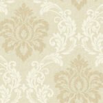 Deco Damask - Gentle Cream | Warm Neutrals and Beiges Damasks and Scrolls Wallpaper for Kitchen, Living Room, and Accent Wall