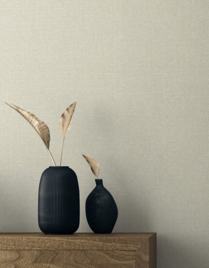 Deco Linen - Oat | Warm Neutrals and Beiges Textures Wallpaper for Hallway, Accent Wall, and Kitchen
