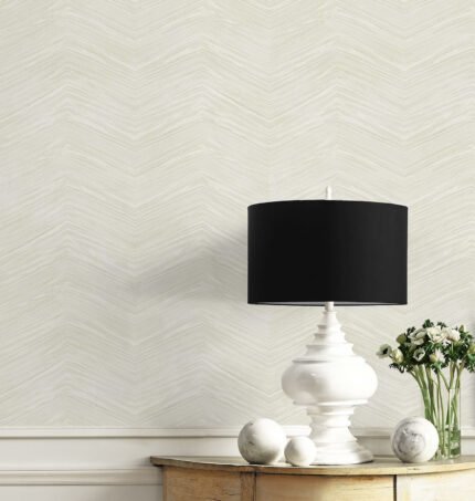 Wood Chevron | Golds Geometrics Wallpaper for Office, Accent Wall, and Half Bath