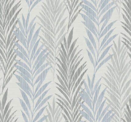 Vertical Leaves | Blues Trees and Leaves Wallpaper for Hallway, Office, and Bedroom