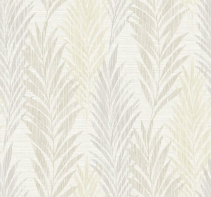 Vertical Leaves | Warm Neutrals and Beiges Trees and Leaves Wallpaper for Entryway, Office, and Kitchen