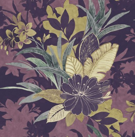 Flowers | Aquas and Teals Florals, Botanicals and Tropicals Wallpaper for Powder Room, Entryway, and Half Bath